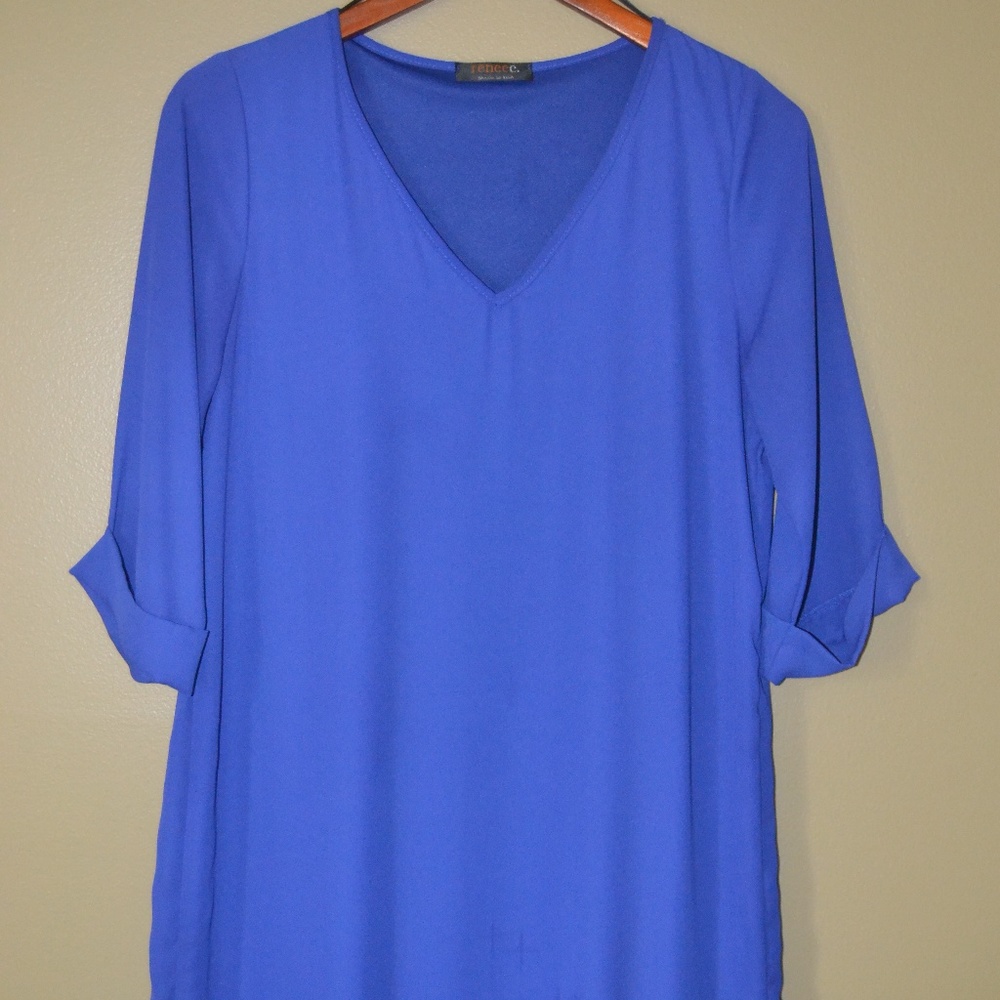 EUC Royal Blue 3/4 length sleeve dress